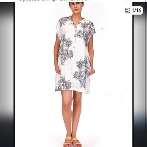 Johnny Was White and Black Floral Dress